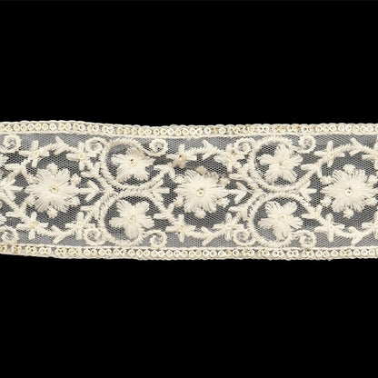 [Aus Menge 5] HandwerkBesätze 『2023 Indischer Stickereibesatz Weiß x Weiß 3433a "