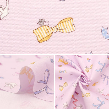 [From quantity 5] Fabric 『Scare Print Printing Ribbon Pink SP2400-2C]