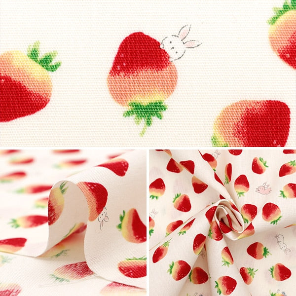 [From quantity 5] Fabric 『Scare Print Print Ichigo Off White SP2400-1A]