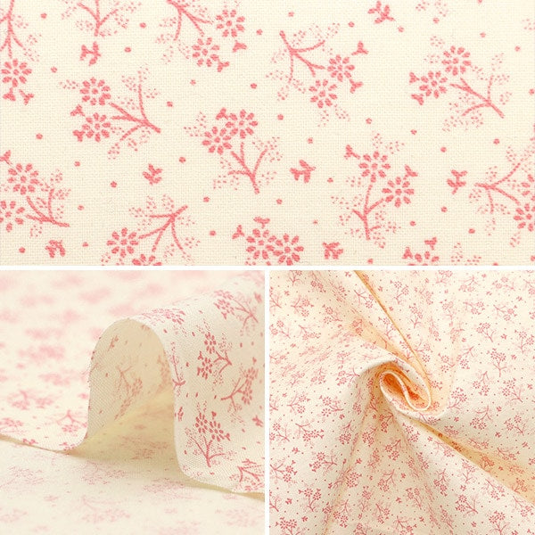 [From quantity 5] Fabric 『Sheeting Mini bouquet 2 pink NO-MIBO2-A]