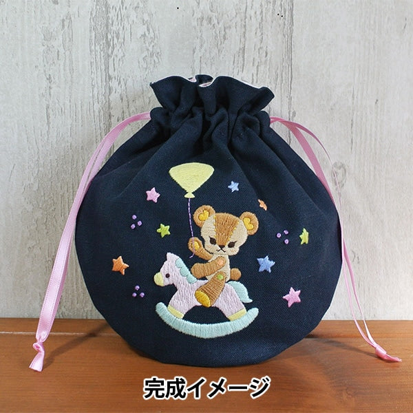 Embroidery kit "Spikapica drawstring Kuma -chan and wooden horse"