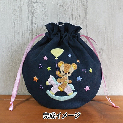 Embroidery kit "Spikapica drawstring Kuma -chan and wooden horse"