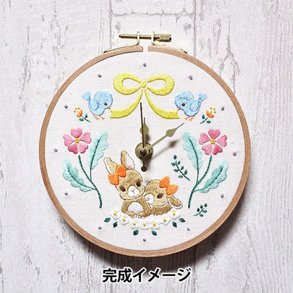 자수키트 "Spikapika 시계 토끼 자매와 푸른 새"