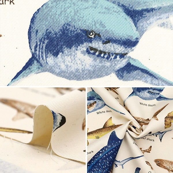 [來自數量5] 織物 “ Twill Print Shark Generation KTS7019-A” COTTON KOBAYASHI