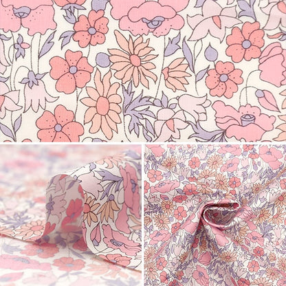 [From quantity 5] Fabric "Liberty Fabric Tana lawn Poppy and Daisy 3632104-J24A] Liberty Japan