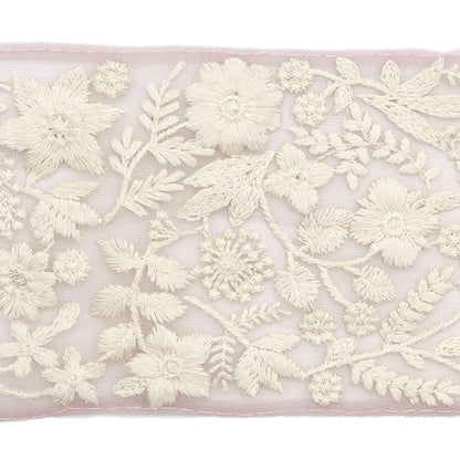 [De la cantidad 5] ArtilleraRibete "2024 Ribete bordado indio Rosa x blanco M-111#11"