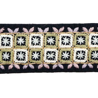 [De la cantidad 5] ArtilleraRibete "2024 Ribete bordado indio Black X Purple M-114a"