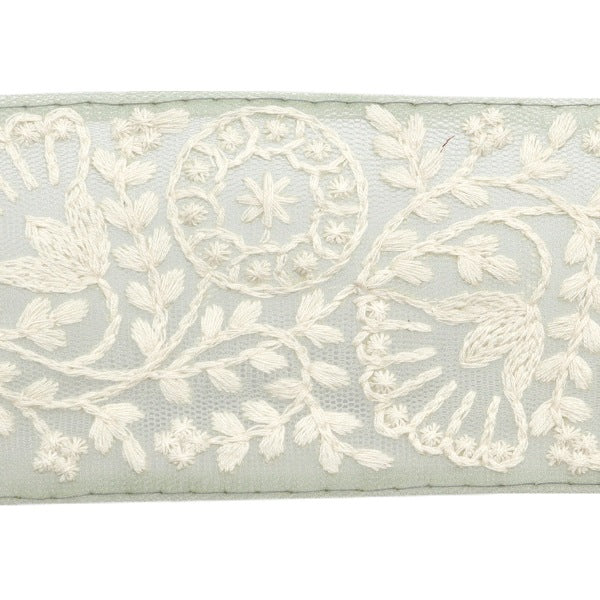 [De la cantidad 5] ArtilleraRibete "2024 Ribete bordado indio Verde x blanco M-115#1"