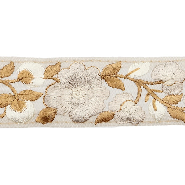 [De la quantité 5] artisanatGarniture "2024 Garniture de broderie indienne Beige x beige M-134H"