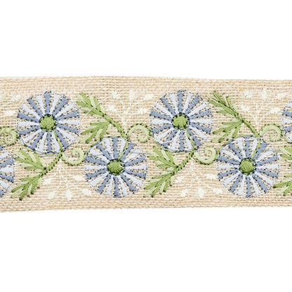 [De la cantidad 5] ArtilleraRibete "2024 Ribete bordado indio Beige x gris M-136#2"