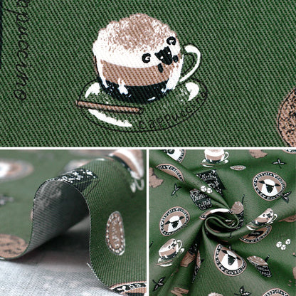 [Dalla quantità 5] tessuto "Twill Sheep Cafe Green TWHCA-GR"