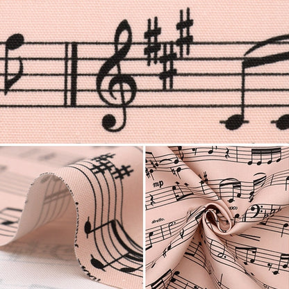 [من الكمية 5] قماش "Ox Sheet Music Pattern Pink OX35408-A"