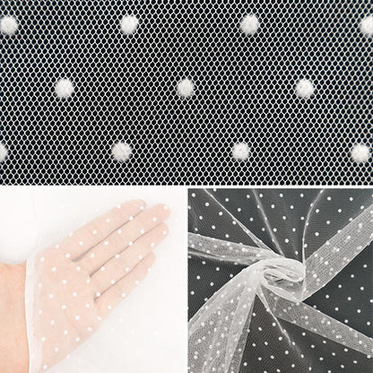 [From quantity 5] Fabric "Milky WeeTur Flock-Dot White FT2409TC-02"