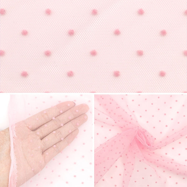 [From quantity 5] Fabric "Milky Wake Turu Frocky Dot Pink FT2409TC-04"