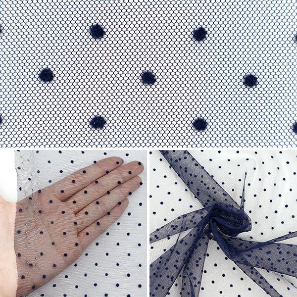 [Hasta 70 % de descuento en la tela de vestuario] [de la cantidad 5] Fabric "Milky Wake Turu Frocky Dot Navy FT2409TC-11"