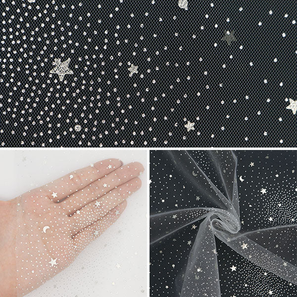 [From quantity 5] Fabric "Milky Wake Turaku Galaxy White KT2412TC-02"