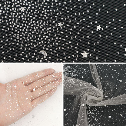 [Fabric costume massimo del 70 % di sconto] [dalla quantità 5] tessuto "Milky Wake Toule Galaxy Natural KT2412TC-03"