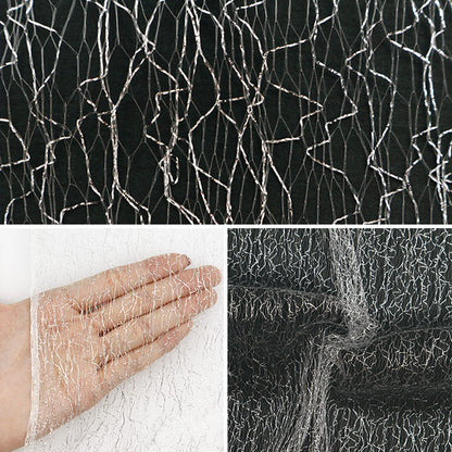 [From quantity 5] Fabric "Milky WakeTules Starry Sky Net Silver KT2413TC-03"