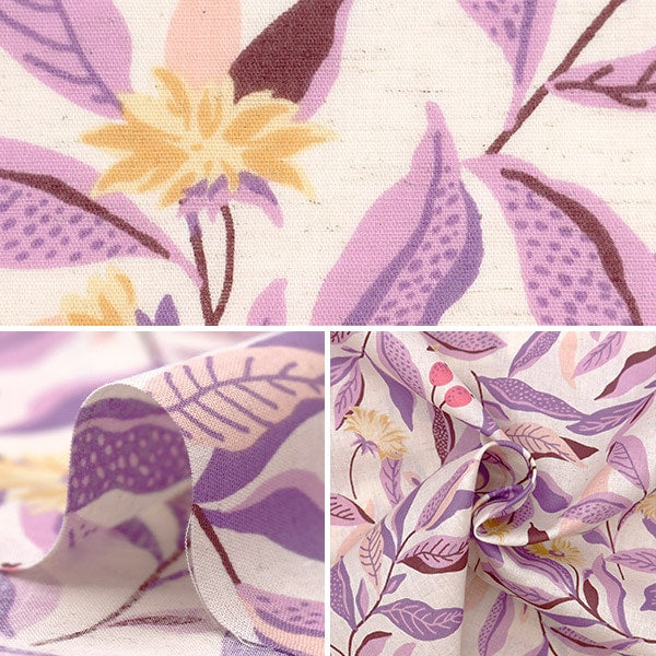 [From quantity 5] Fabric "Emiko Collection Cotton Cambrick Suite Nut Violet SEC2602-V" KIYOHARA