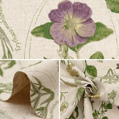 [From quantity 5] Fabric "Cotton linen canvas botanical picture book Life Green CLPLEN-LIGR"