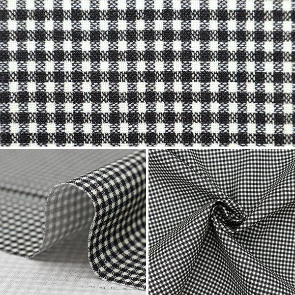 [From quantity 5] Fabric 『Sheeting Digital specifications Gingham Small Black B83240Z-57]