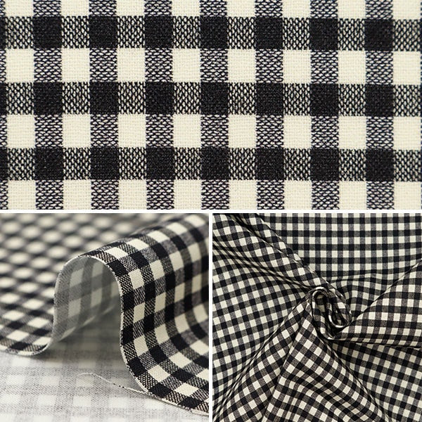 [Из количества 5] ткани "Листовая цифровая спецификация Gingham Medium Black B83240Z-58"