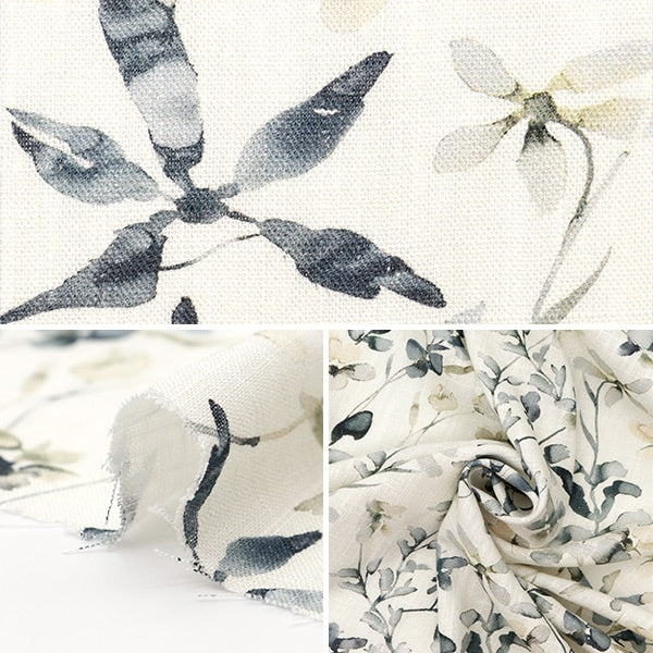 [From quantity 5] Fabric "Toromi Lineprint Inkjet Flower Pattern LIRYP-INK-GR"