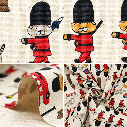 [From quantity 5] Fabric "Cotton hemp canvas cat in London generation KTS7026-A" COTTON KOBAYASHI