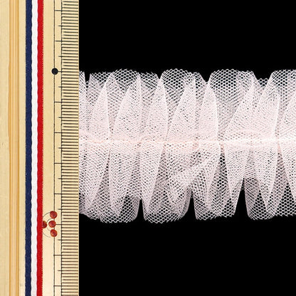 Tulle "Nerori Rose Frill Tuled Tape Light Pink NR-03" KIYOHARA