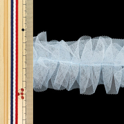 تول "شريط تول مزركش بزهرة نيرولي أزرق فاتح NR-03" KIYOHARA