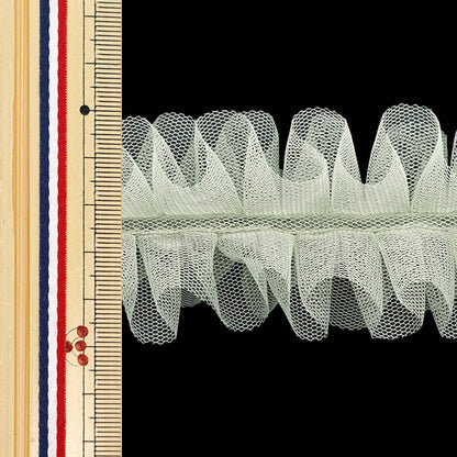 Tulle "Nerori Rose Trilled Tulle Tear Green NR-03" KIYOHARA