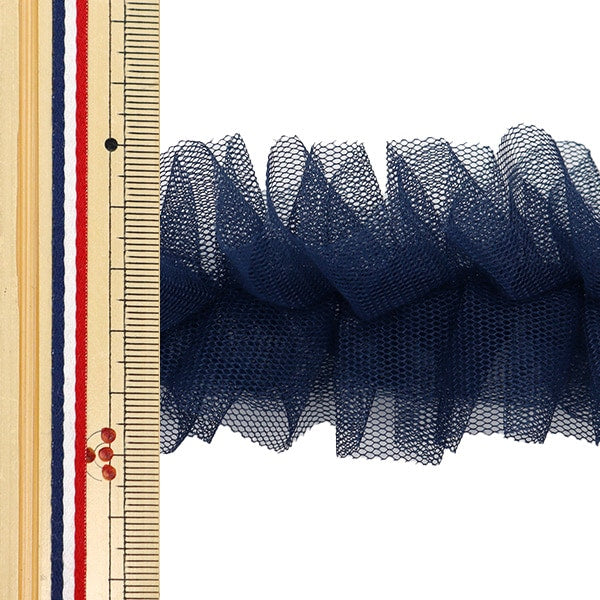 薄纱“ Nerori Rose Frill Tulape Tape Navy NR-03” KIYOHARA