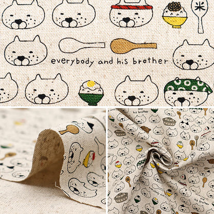 [Aus Quantität 5] Stoff "Baumwolle Hee Canvas Cats Kinari Kinari Area KTS7048-A" Cotton Kobayashi Cotton Kobayashi Kobayashi.