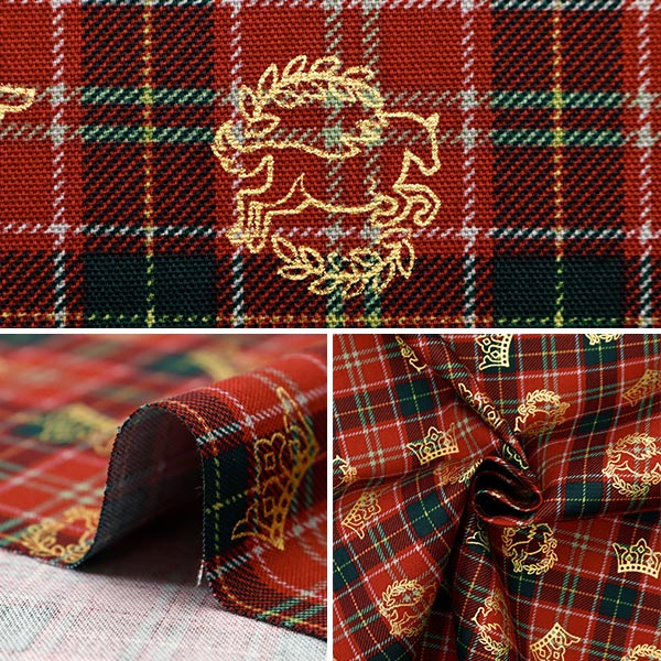 [Aus Menge 5] Stoff 『Oxford Buntes Leinwand Tartan Check Red Cocan-Che-Re] KOKKA