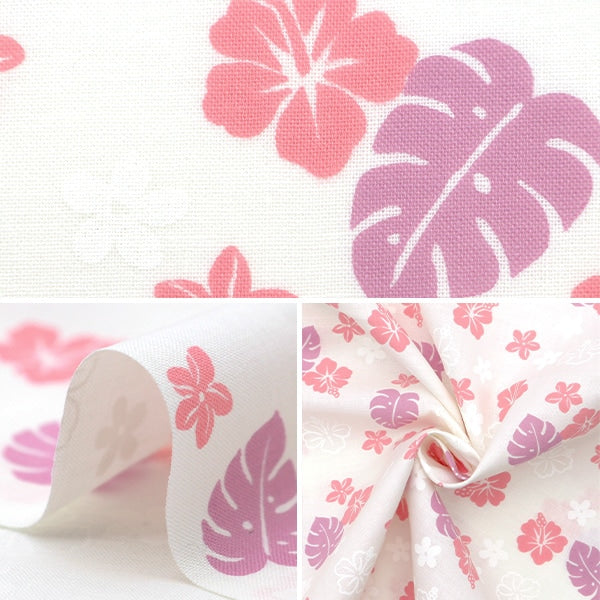 [From quantity 5] Fabric 『Sheeting Hawaii Amplint Pink AP4700-1A]