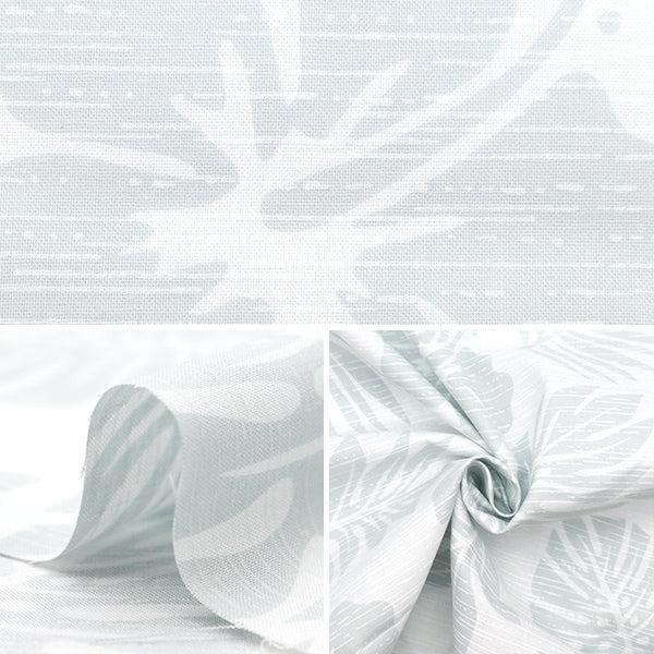 [De la quantité 5] Tissu "feuille d'amplint hawaii gris ap4700-4a"