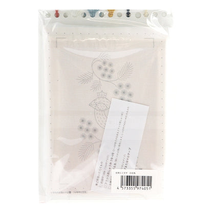 자수키트 "Ikimono실레시피 버드와 미모사 프레임 흰색 번 버드 "조각 평화