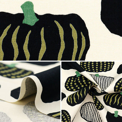 [From quantity 5] Fabric "Ukono Collection 10th Canvas Pumpkin Ivory Dye x Black Up5910-B" COTTON KOBAYASHI