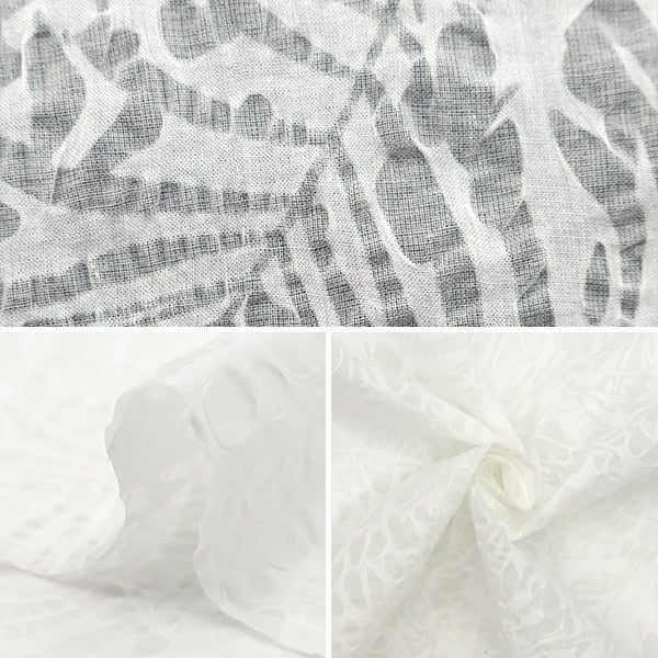 [From quantity 5] Fabric "Wavy Sheer Salt Reduced White Salt-051WH"