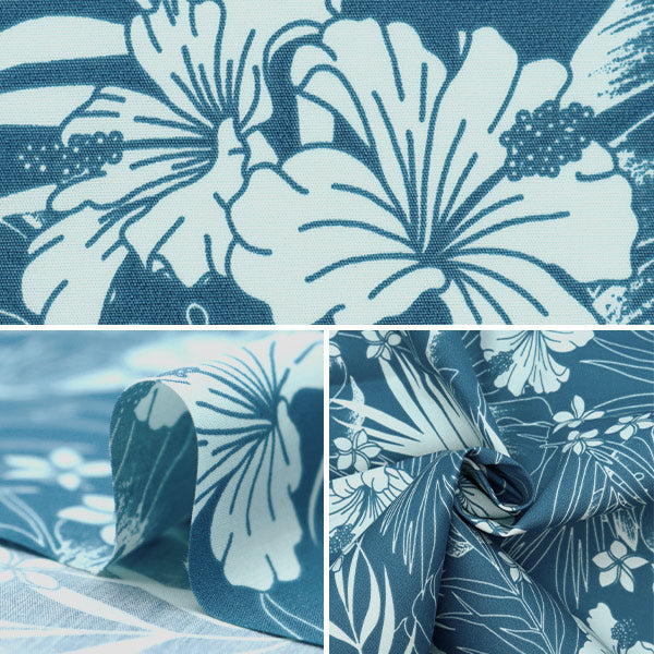 [De la cantidad 5] Fabric "T/C Hawaii Amplint Hibiscus Blue 205042-1"