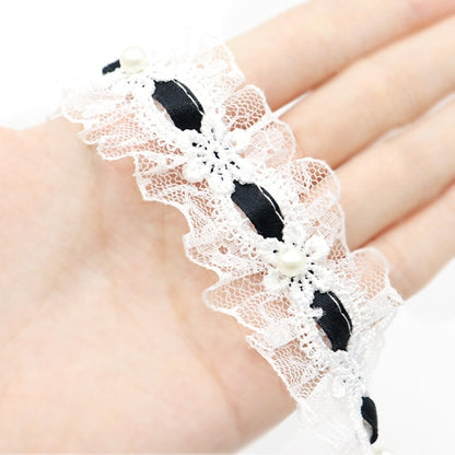 [수량 5에서] 레이스리본테이프 "리본약 35mm 너비 검은 FR2346] 장식 레이스]