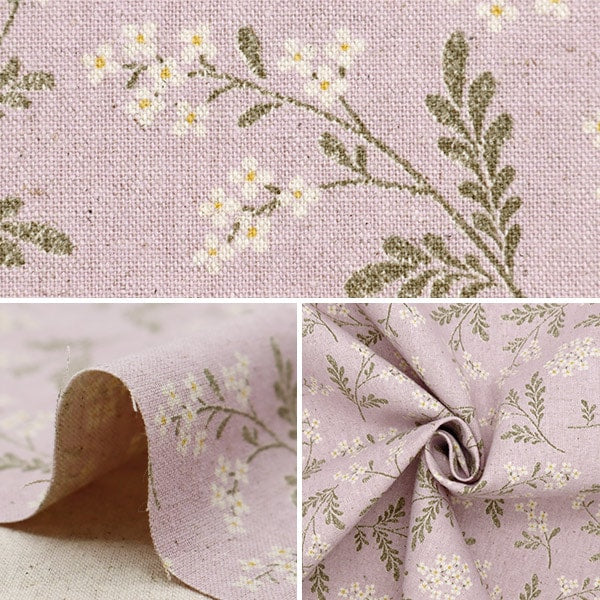 [From quantity 5] Fabric "Cotton hemp canvas jyposophila lavender 850435-1-1"