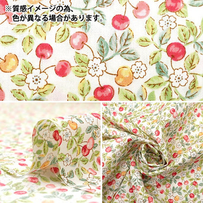 [From quantity 5] Fabric "Broad Find My Wooden Fruit Beige x Blue AP41405-2B"