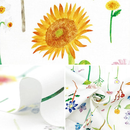 [From quantity 5] Fabric "Paper Message Sheeting Flower picture book EGXA-8005-2a] KOKKA