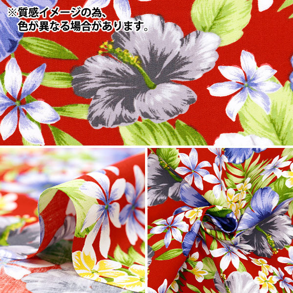 [From quantity 5] Fabric "Broad Hawaii Amplint Hibiscus Brown 284-B-B-B"