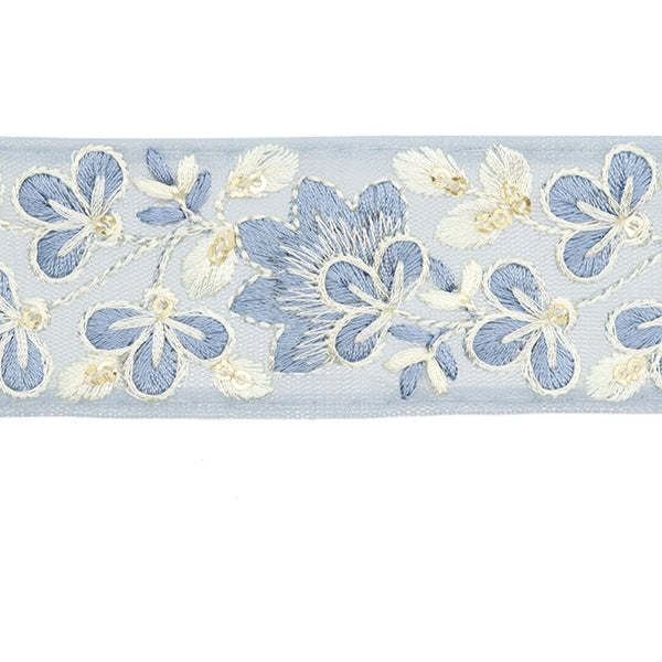 [De la quantité 5] artisanatGarniture "2024 Garniture de broderie indienne Gris X blanc 3529g"