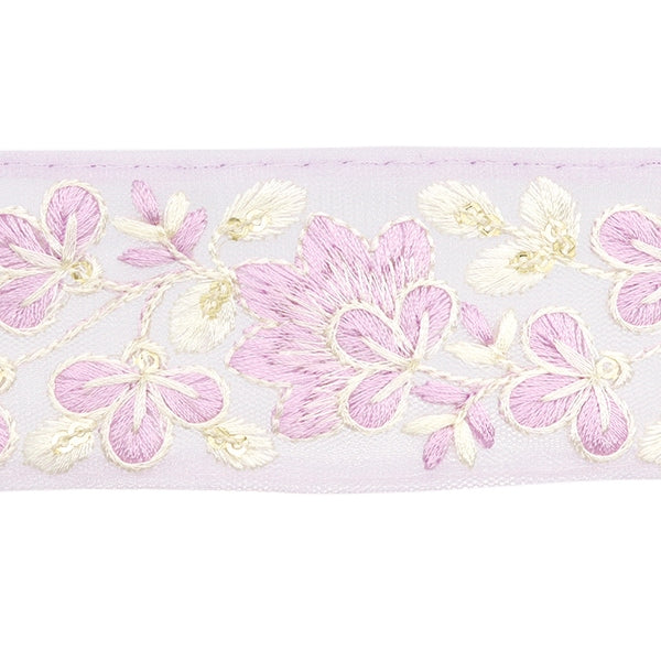 [De la cantidad 5] ArtilleraRibete "2024 Ribete bordado indio Morado x blanco 3529h"