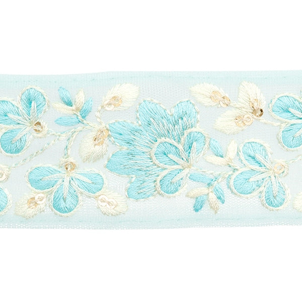 [De la cantidad 5] ArtilleraRibete "2024 Ribete bordado indio Blue x blanco 3529J"