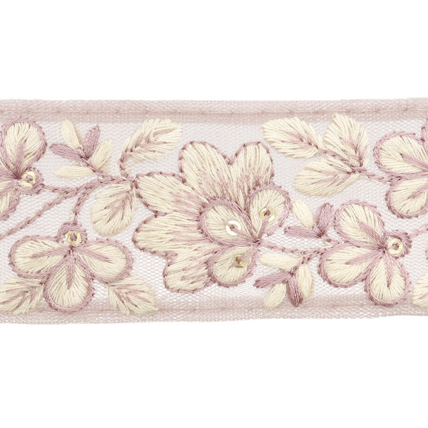 [De la cantidad 5] ArtilleraRibete "2024 Ribete bordado indio Púrpura x blanco 3529A1"