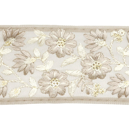 [Aus Menge 5] HandwerkBesätze 『2024 Indischer Stickereibesatz Brown x White 3530H]